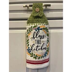 Crochet Top Kitchen Towel- Bless this Kitchen